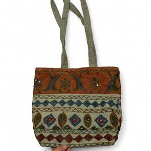 Hand Embroidered Vintage  Tote - Purse Bag  Featuring Traditional Kitchener